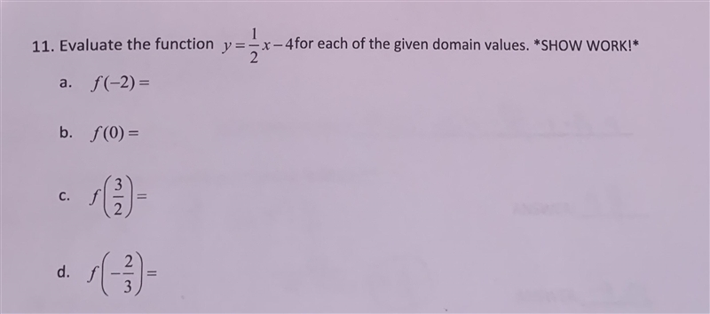 Whats the function for each of the given domain values?-example-1