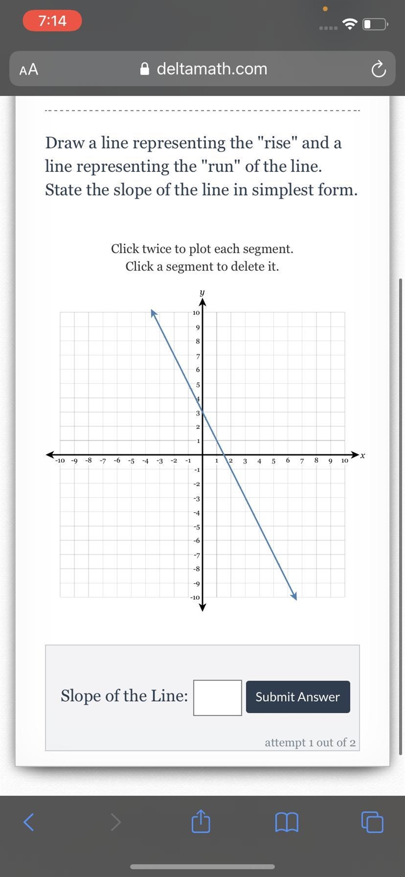 Draw a line representing the "rise" and a line representing the "run-example-1