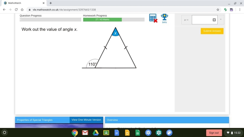 Work out the value of x-example-1