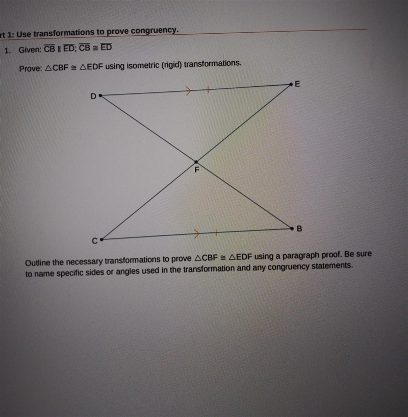 Part 1: Use the transformations to prove congruency​-example-1