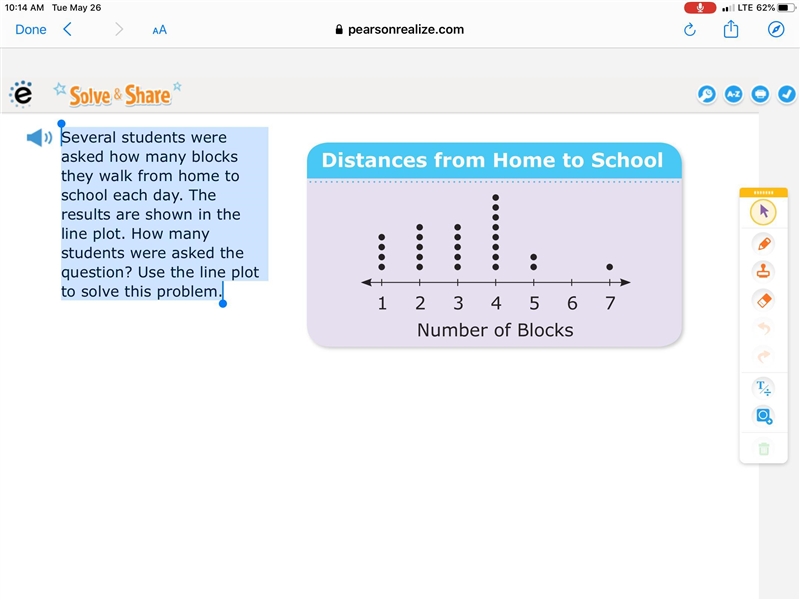 Several students were asked how many blocks they walk from home to school each day-example-1