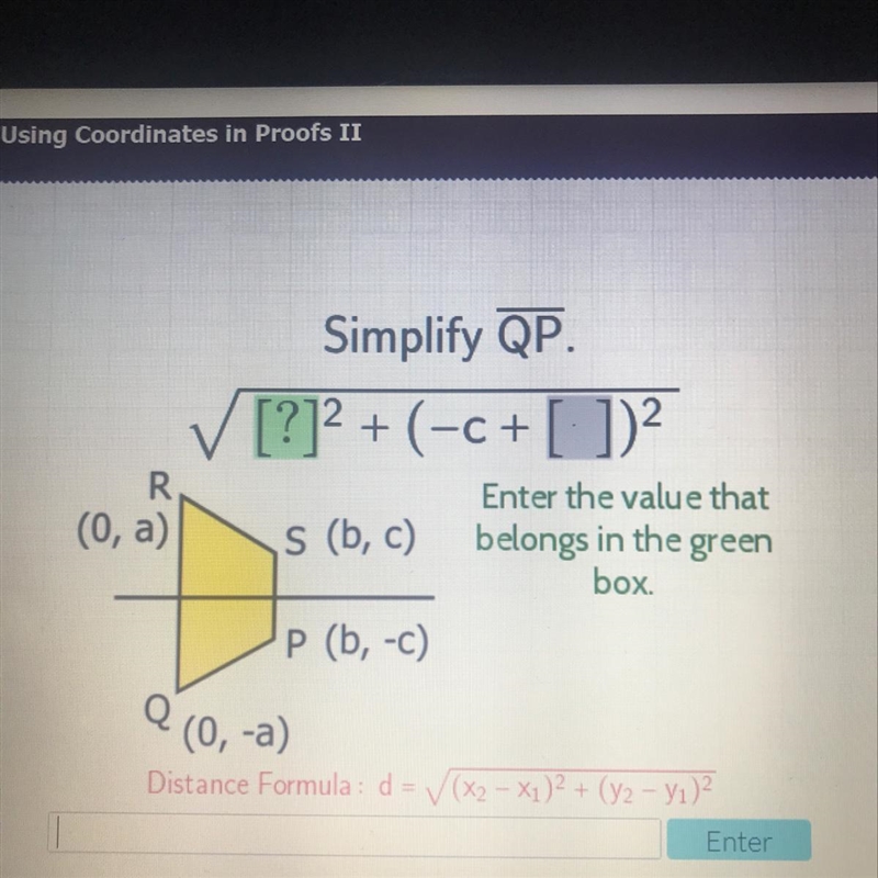 Using coordinates in proofs 2 Simplify QP-example-1