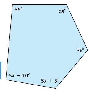 The sum of the angle measures of the polygon is 540°. Write and solve an equation-example-1