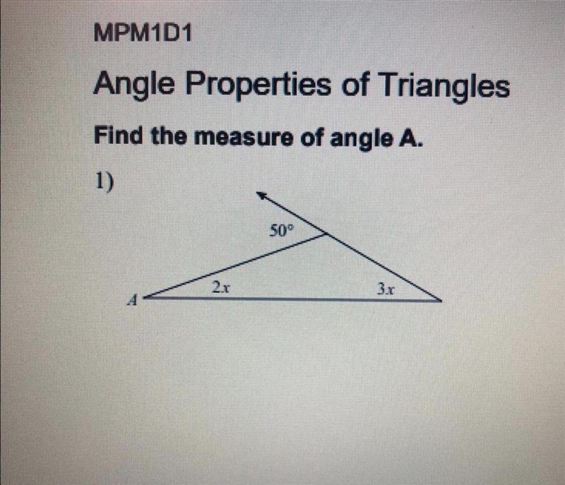 Find measurement of A (please help)-example-1