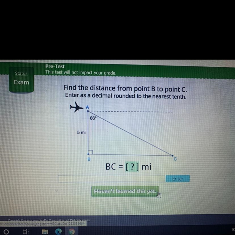 Find the distance from point B to point C. Enter as a decimal rounded to the nearest-example-1