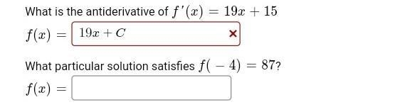 What is the anti derivative of f'(x)=19x+15?​-example-1