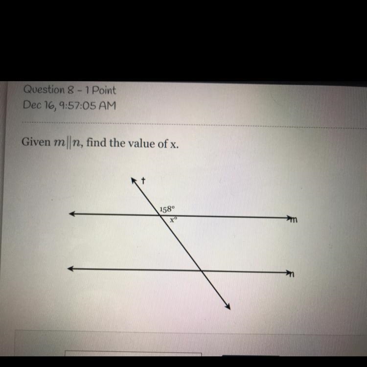 Given mn, find the value of x. 158-example-1