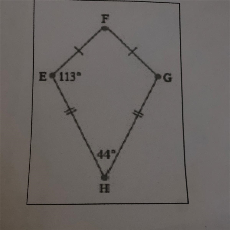 EFGH is a kite. Find the measurement of angle F-example-1