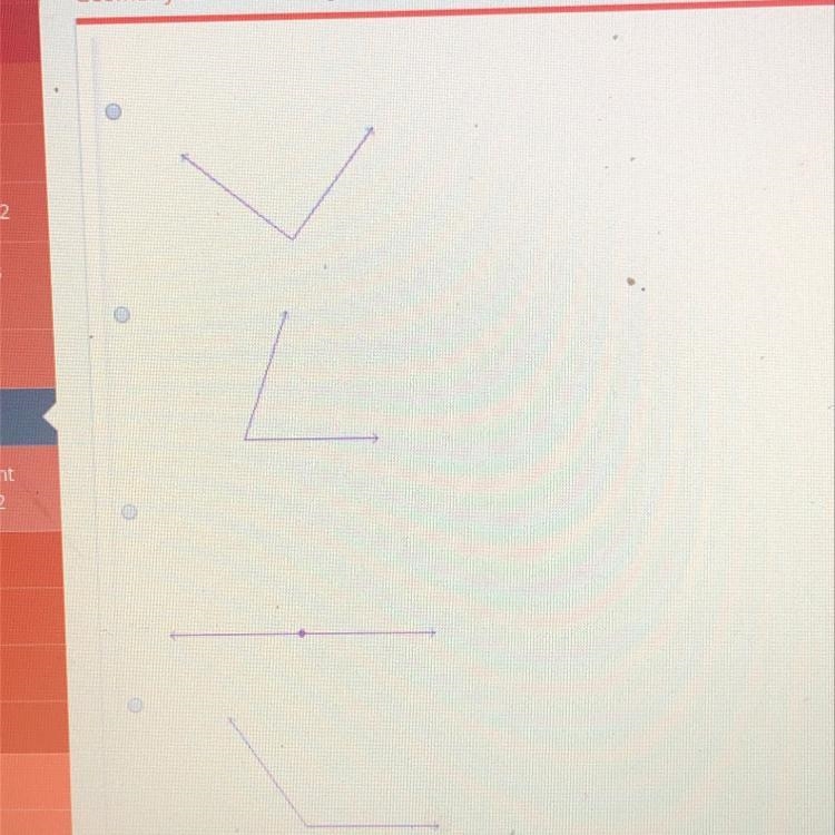 Which of these shows a right angle-example-1