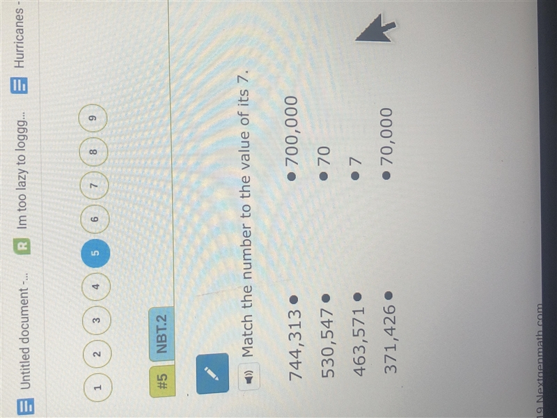 Match the number to the value of its 7-example-1