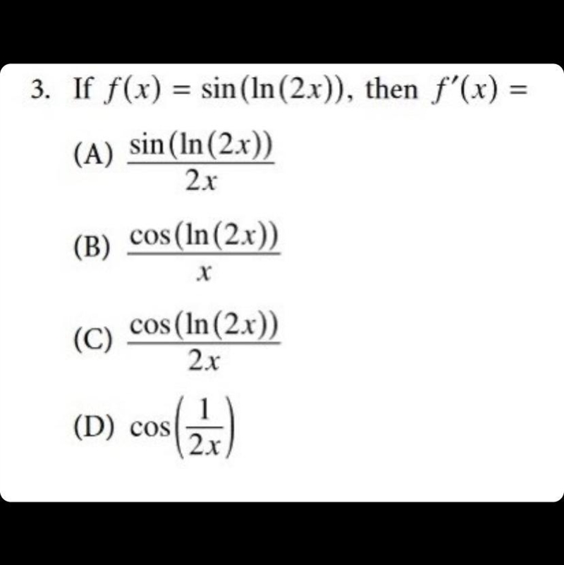 If f(x) = sin(ln(2x)), then f’(x)=-example-1