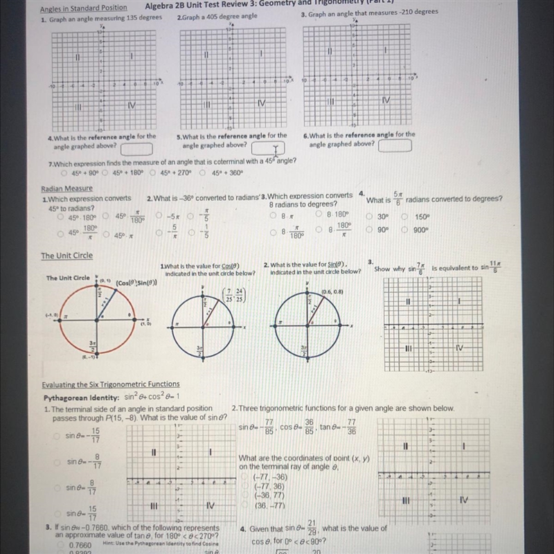 ASAP!!!! does anyone have a Algebra 2B unit test review 3 geometry and trigonometry-example-1