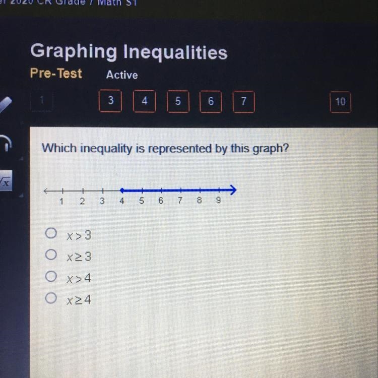 Which inequality is represented by this graph-example-1