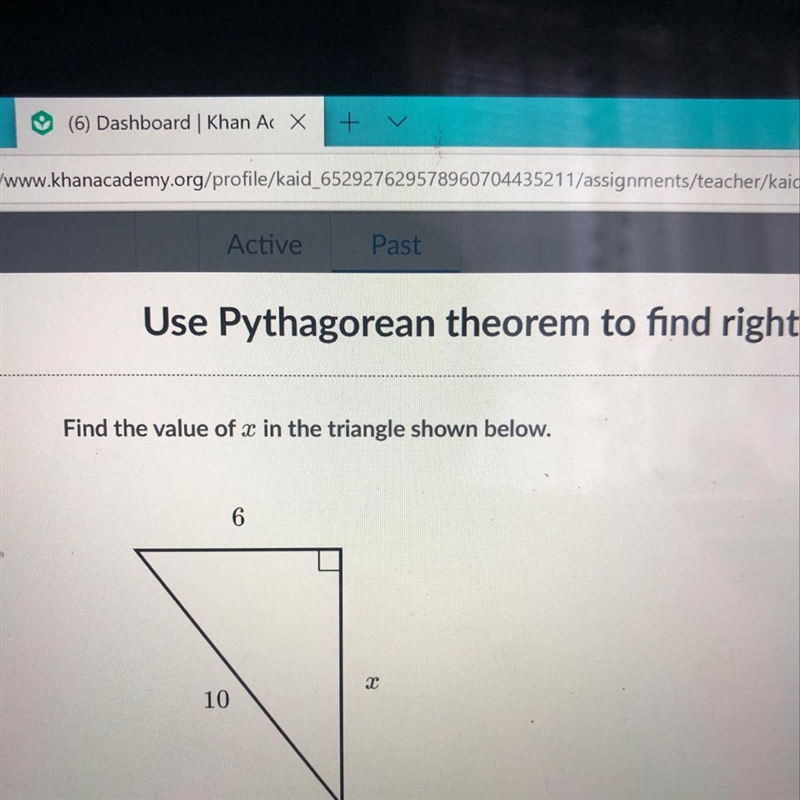 Find the value of x in the triangle shown below.-example-1