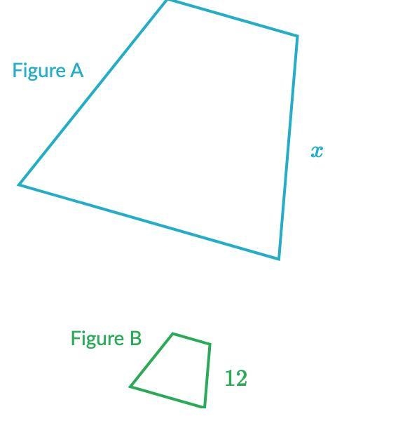 Figure A is a scale image of figure B. Figure A maps to figure B with a scale factor-example-1