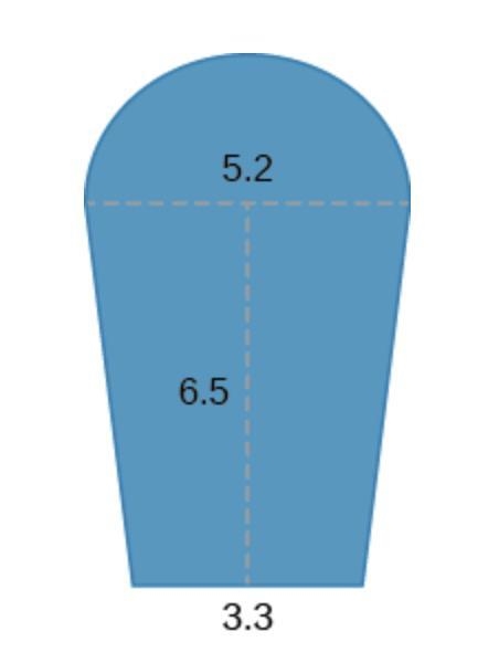 Find the area of the figure shown below. Use 3.14 for π and round your answer to the-example-1