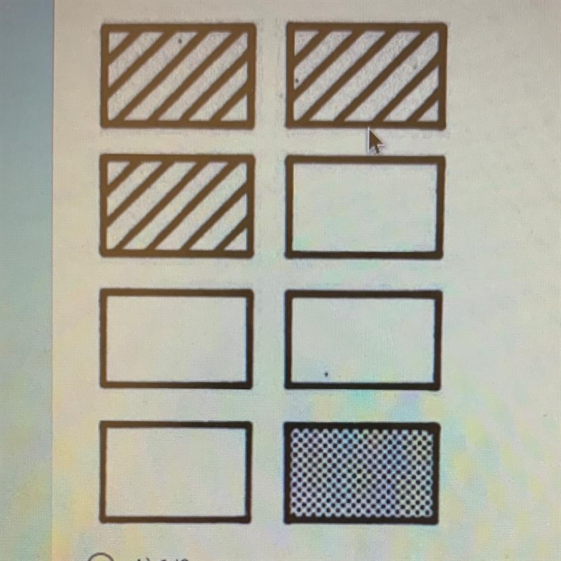 Find the probability if you choose one card at random. P(striped) A) 1/8 B) 3/8 C-example-1