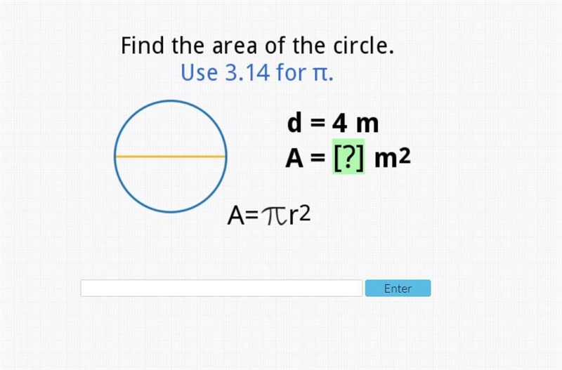 FInd the area of the circle-example-1