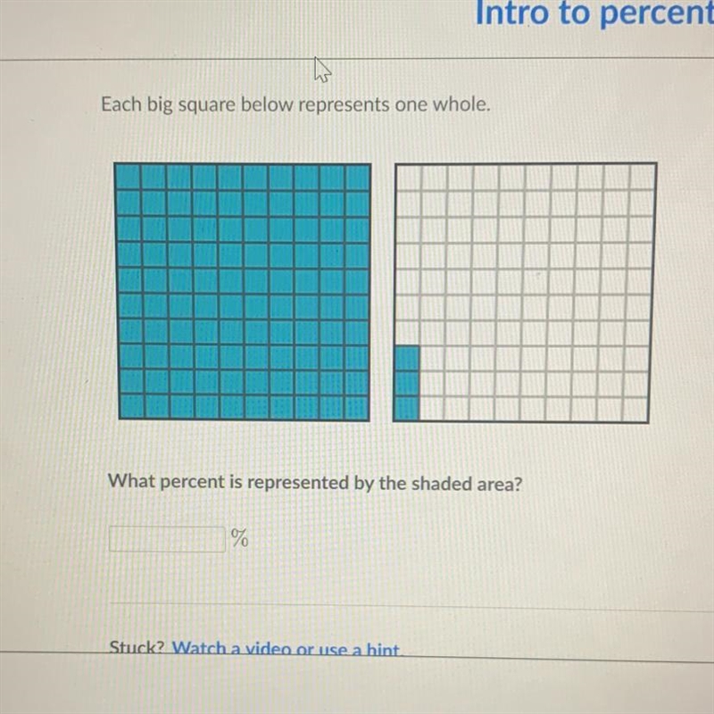 What percentage is the shaded area-example-1