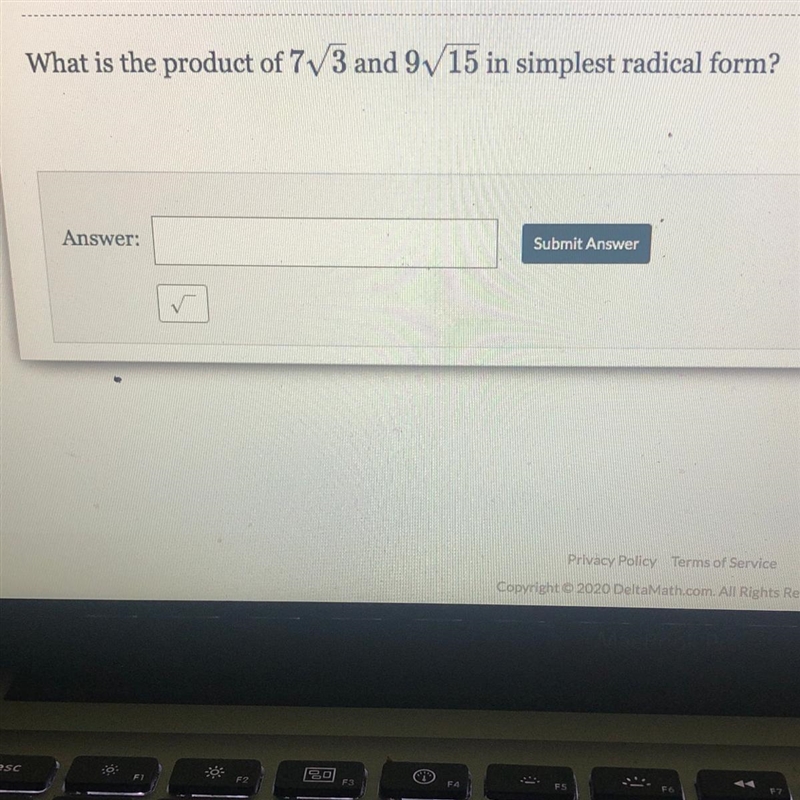 What is the product of 7v 3 and 9v 15 in simplest radical form?-example-1