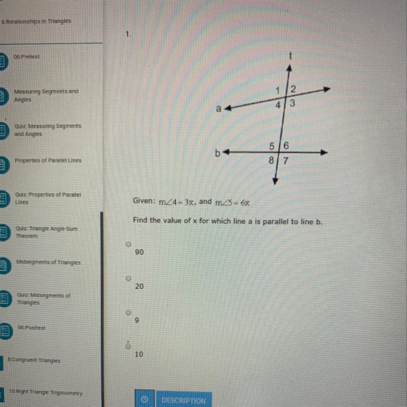 How do I find the value of x for which line a is parallel to line b?-example-1