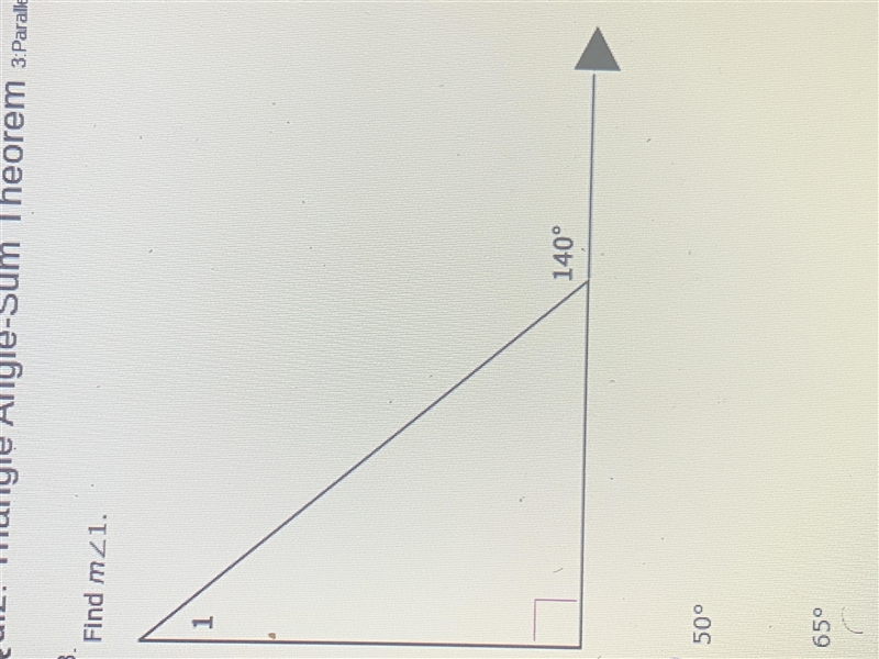 Find m<1. Triangle Angle-sum theorem-example-1