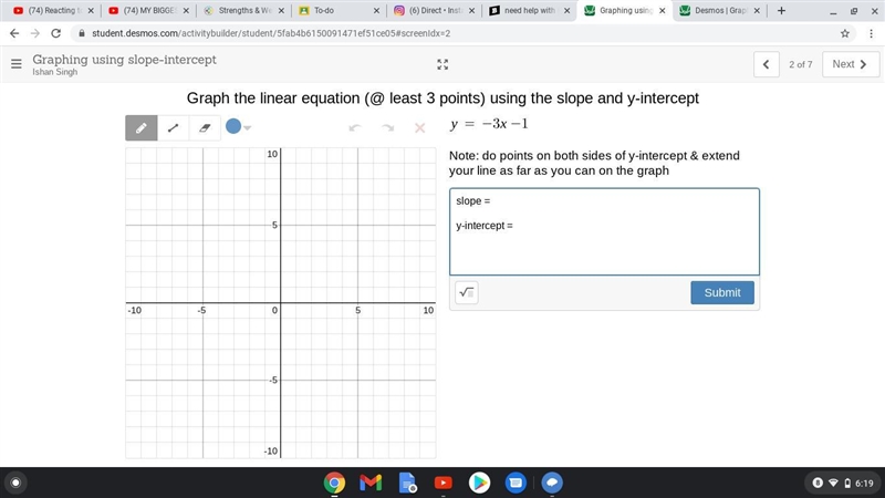 Need help with slope intercepts-example-1