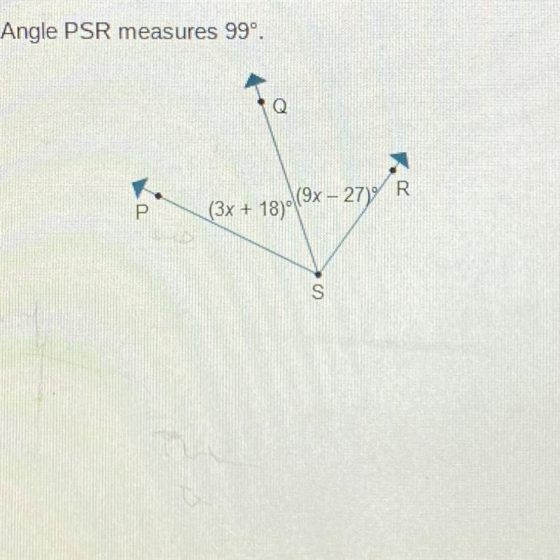 FAST ANSWER PLEASE!!! What is the measure of ZPSQ in degrees? 9º 24° 45° 54°-example-1