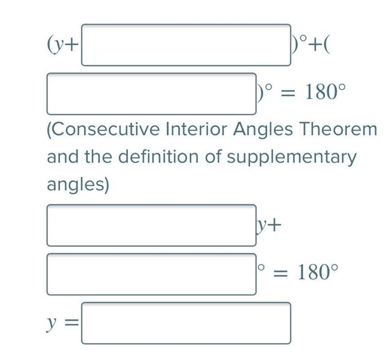 Need to solve for Y by filling in the blanks (y +44)°, 86, (3y)°​-example-1