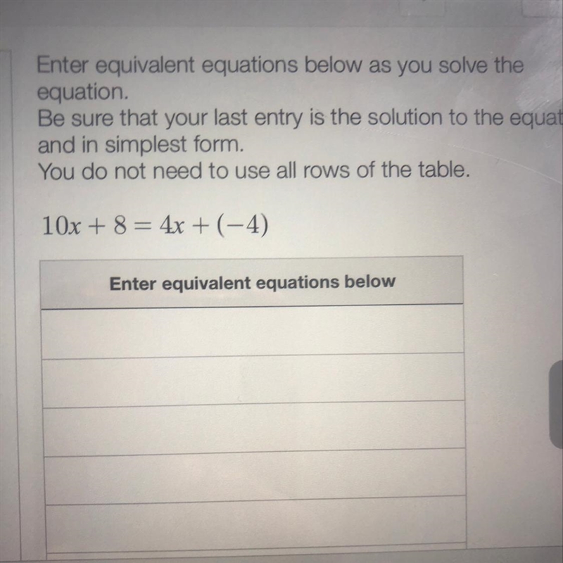 Equation Be sure that your last entry is the solution to the equation and in simplest-example-1