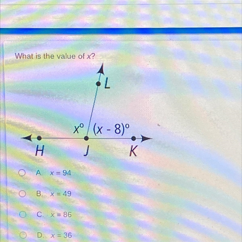 I NEED THIS BEFORE 11 PLEASE I AM STUPID what is the value of x? x° (x-8)° a. x= 94 b-example-1