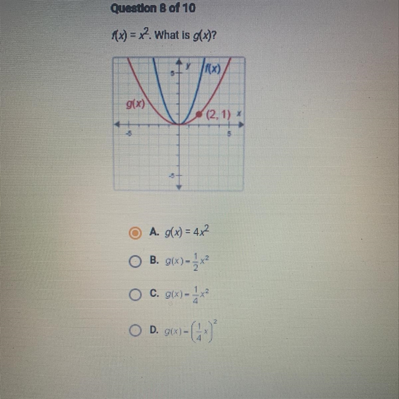 F(x)=x2. What is g(x)?-example-1