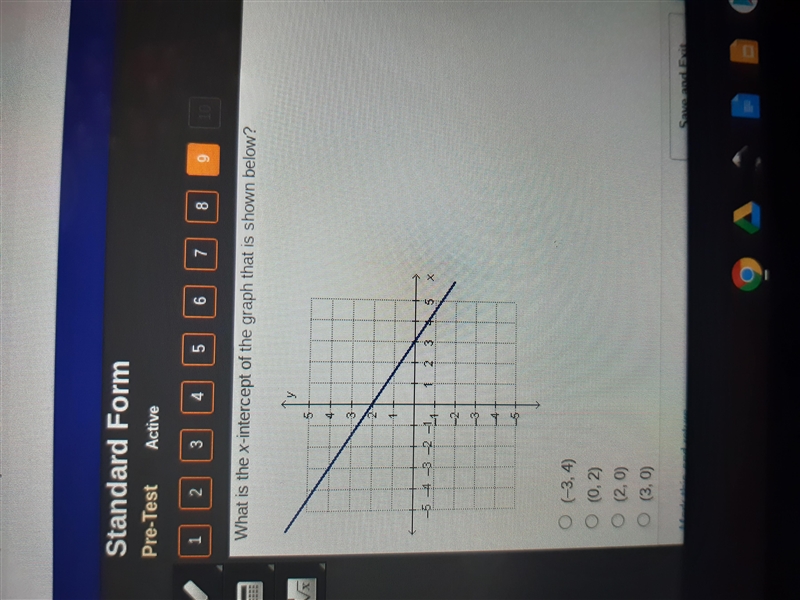 Hi i need help on this im not that smart sorry, what is the x-intercept of the graph-example-1