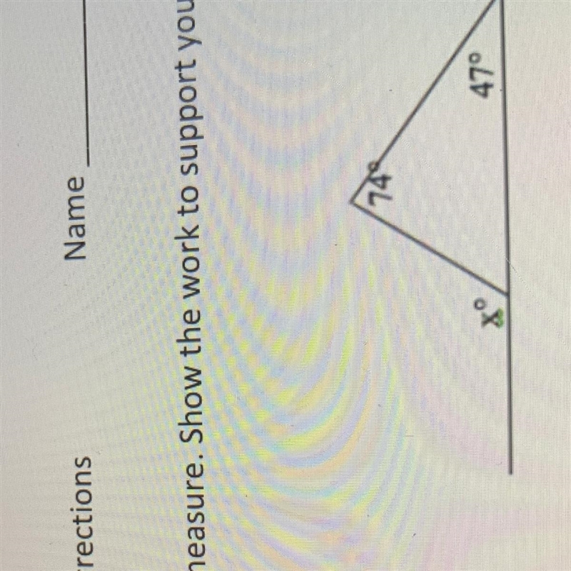 1. Find the exterior angle measure. Show the work to support your answer.-example-1