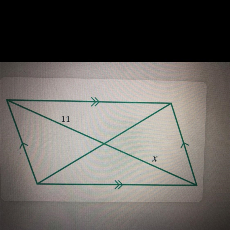 What is the value of x in the parallelogram below?-example-1