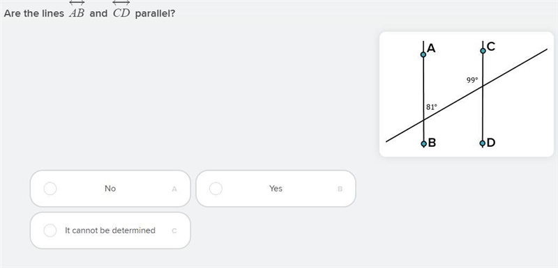 Are lines A and B parallel? Why?-example-1