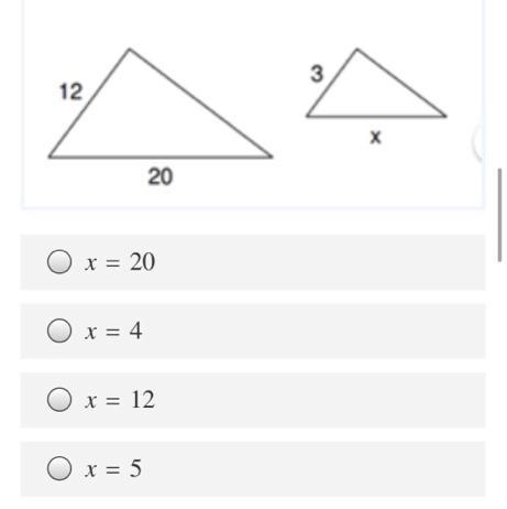 The following shapes are similar find the missing side-example-1