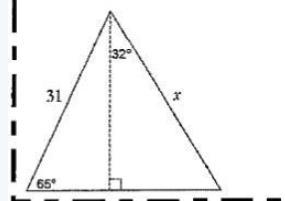 Could someone please guide me towards solving side x I know I have to use trig but-example-1