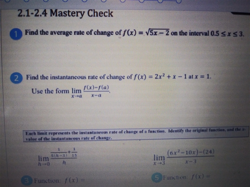 Please someone help its calculus and i need #2! Its finding instantaneous rate of-example-1