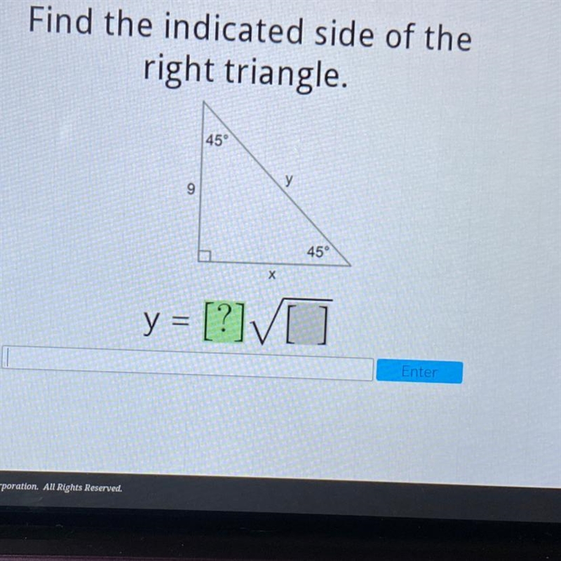 Find the indicated side of the right triangle.-example-1