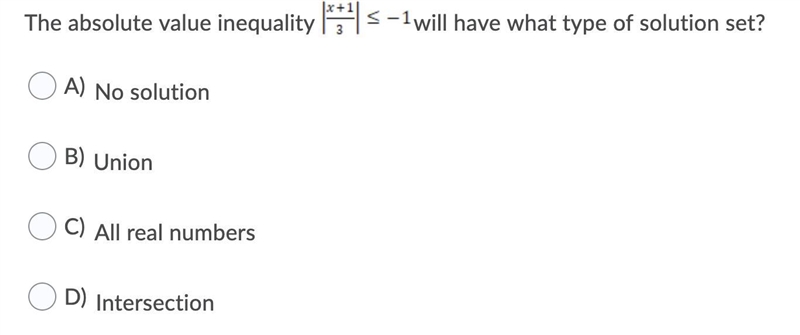 What type of solution set will this have?-example-1