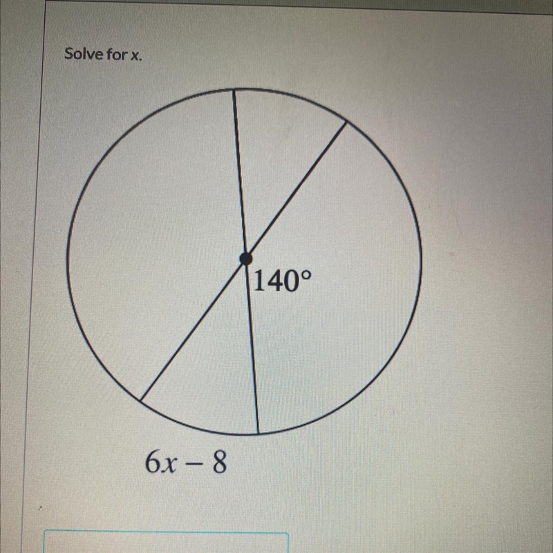 Solve for x. 140° 6x – 8-example-1