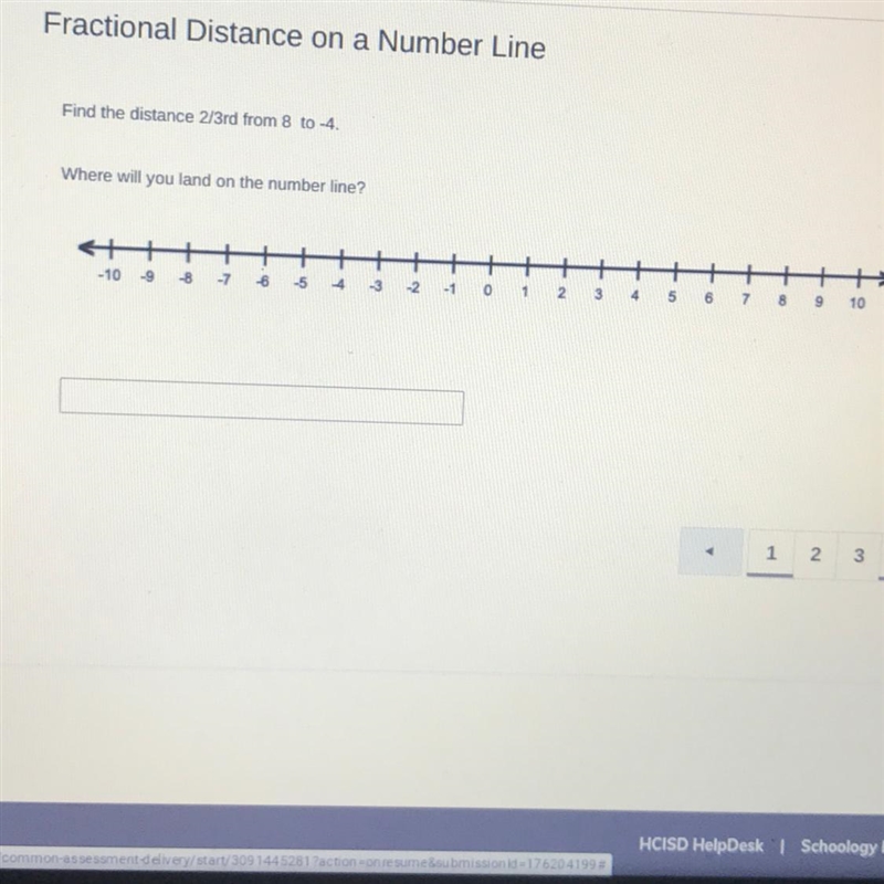 Find the distance 2/3rd from 8 to -4.-example-1