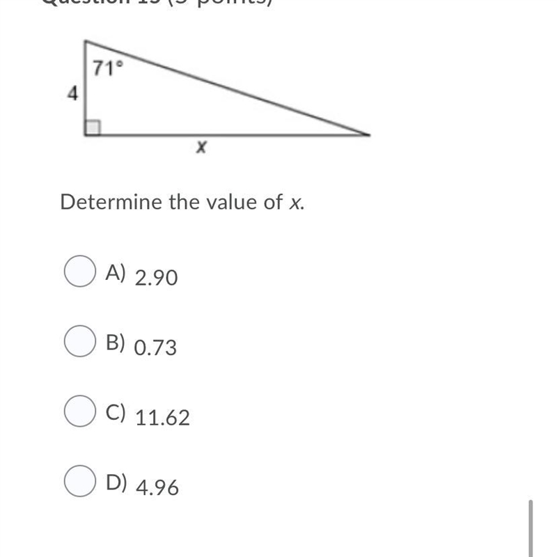 Determine the value of x.-example-1