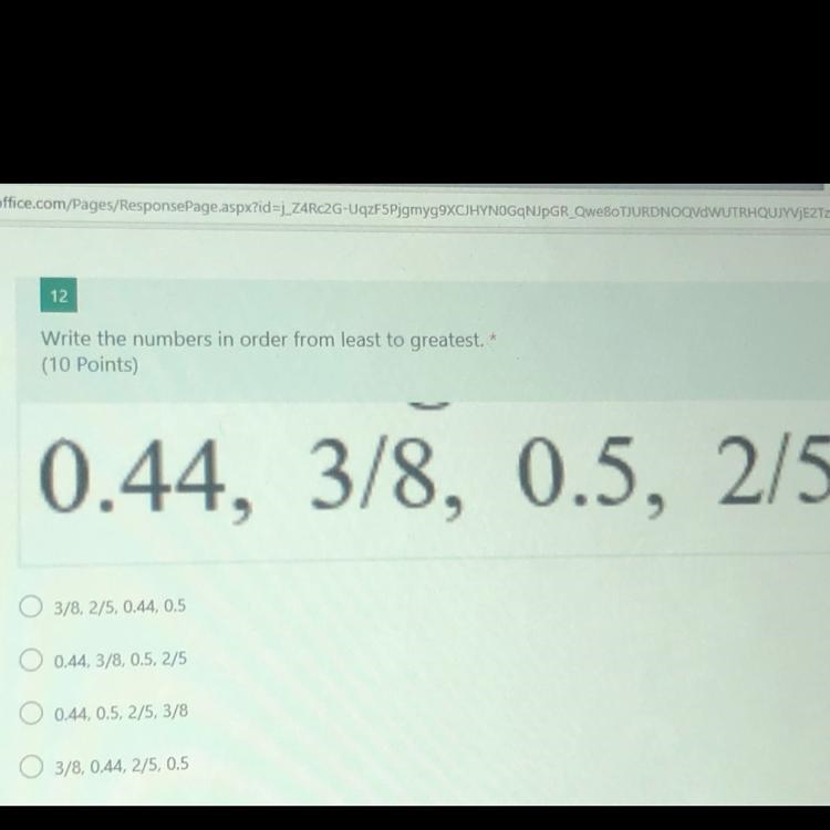 Write the number from least to greatest-example-1