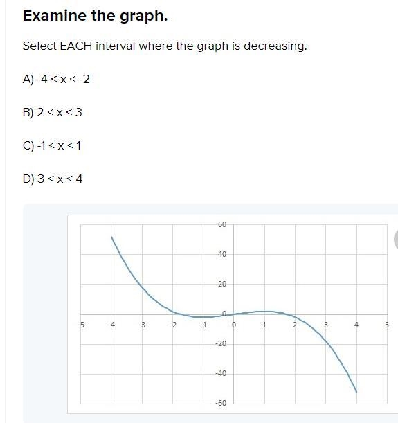 Examine the Graph. Select each interval-example-1