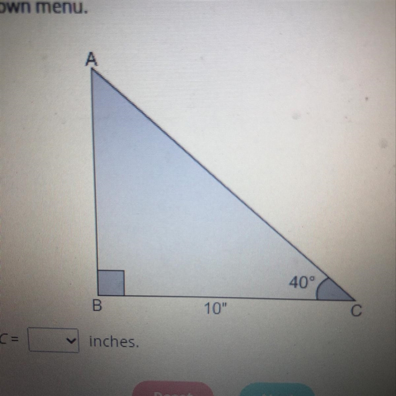 In the figure, AB = Inchesand AC= inches.-example-1