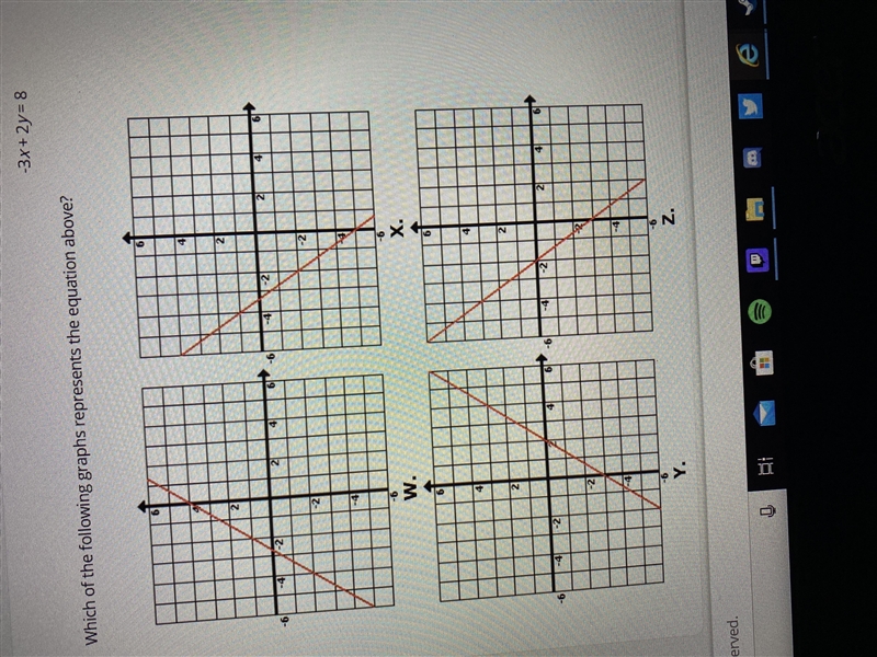 Which of the following graphs Represents the equation above -3x+ 2 y=-example-1