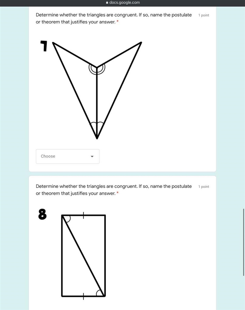 ￼ I need help the answers that are there are SSS SAS ASA AAS HL and Not enough information-example-1