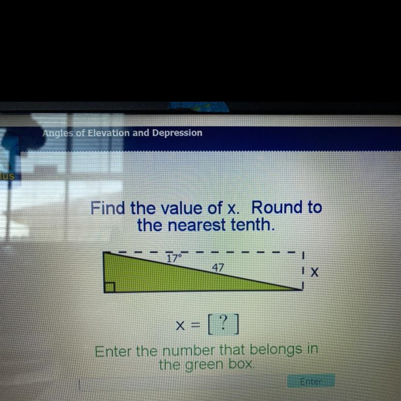 Find the value of x. Round to the nearest tenth.-example-1